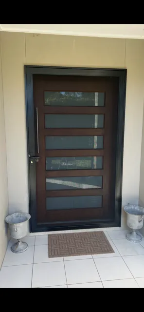 Custom timber security door Brisbane